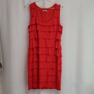 Clavin Klein red body con dress
